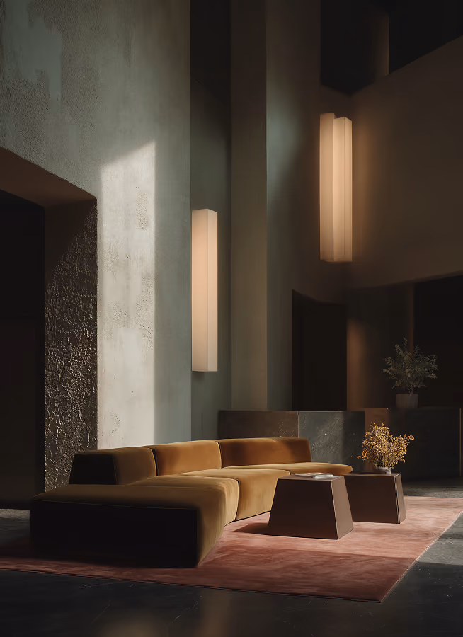 Sade çizgili modern iç mekân