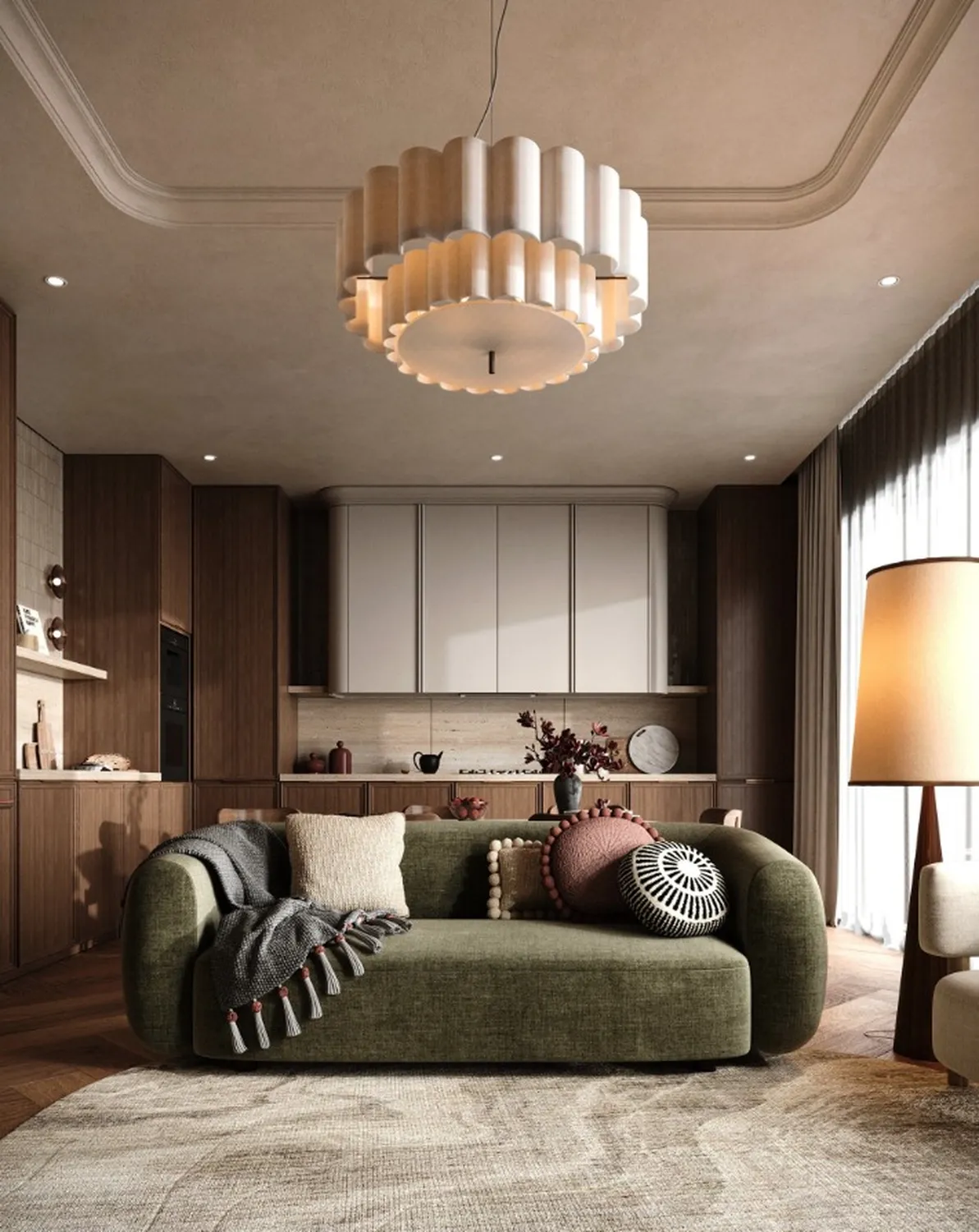 Uskumruköy Villa projesi, mutfak ve salon — görsel 1