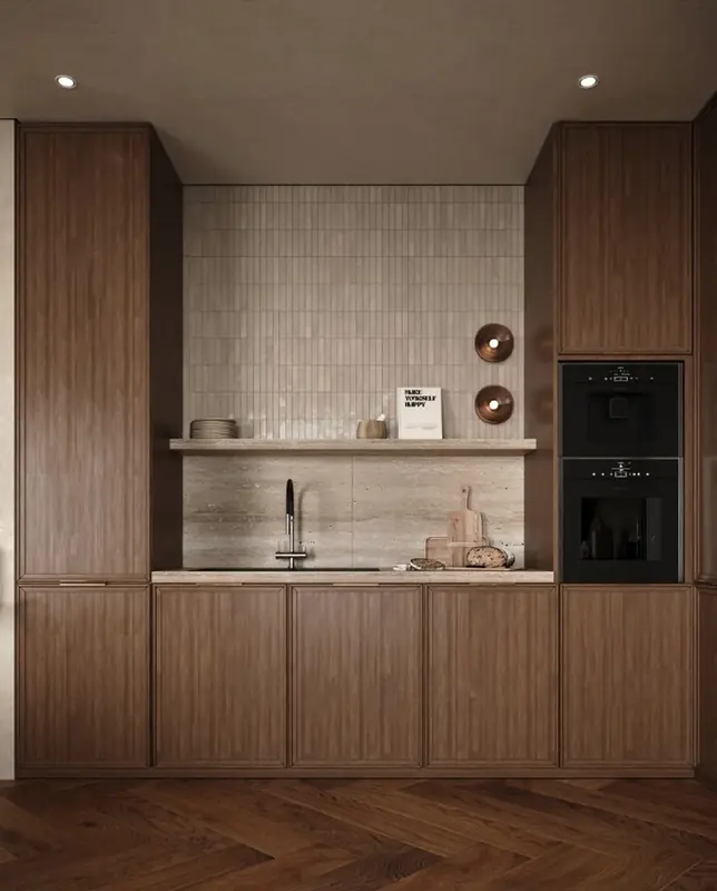 Uskumruköy Villa projesi, mutfak ve salon — görsel 8