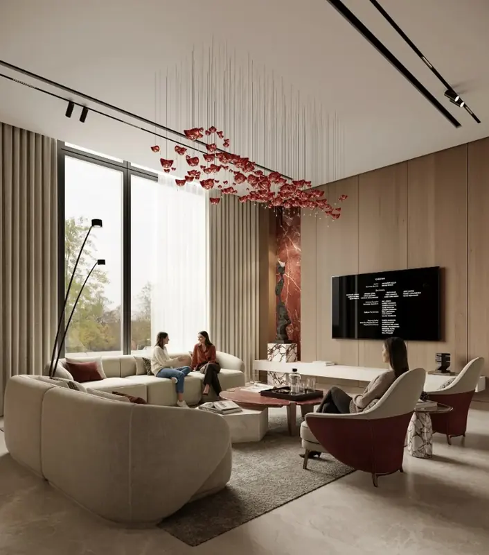 Uskumruköy Villa projesi, salon — görsel 12