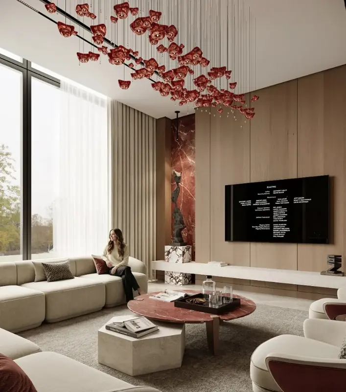 Uskumruköy Villa projesi, salon — görsel 14