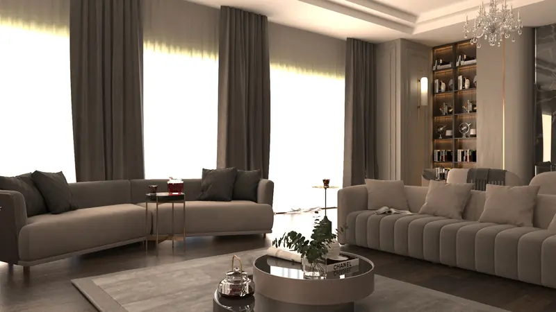 Vantage Konutları projesi, yemek odası ve salon — görsel 25